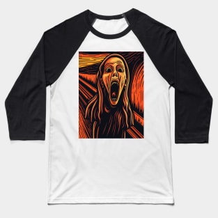 Illustration of The Scream by Edvard Munch Baseball T-Shirt